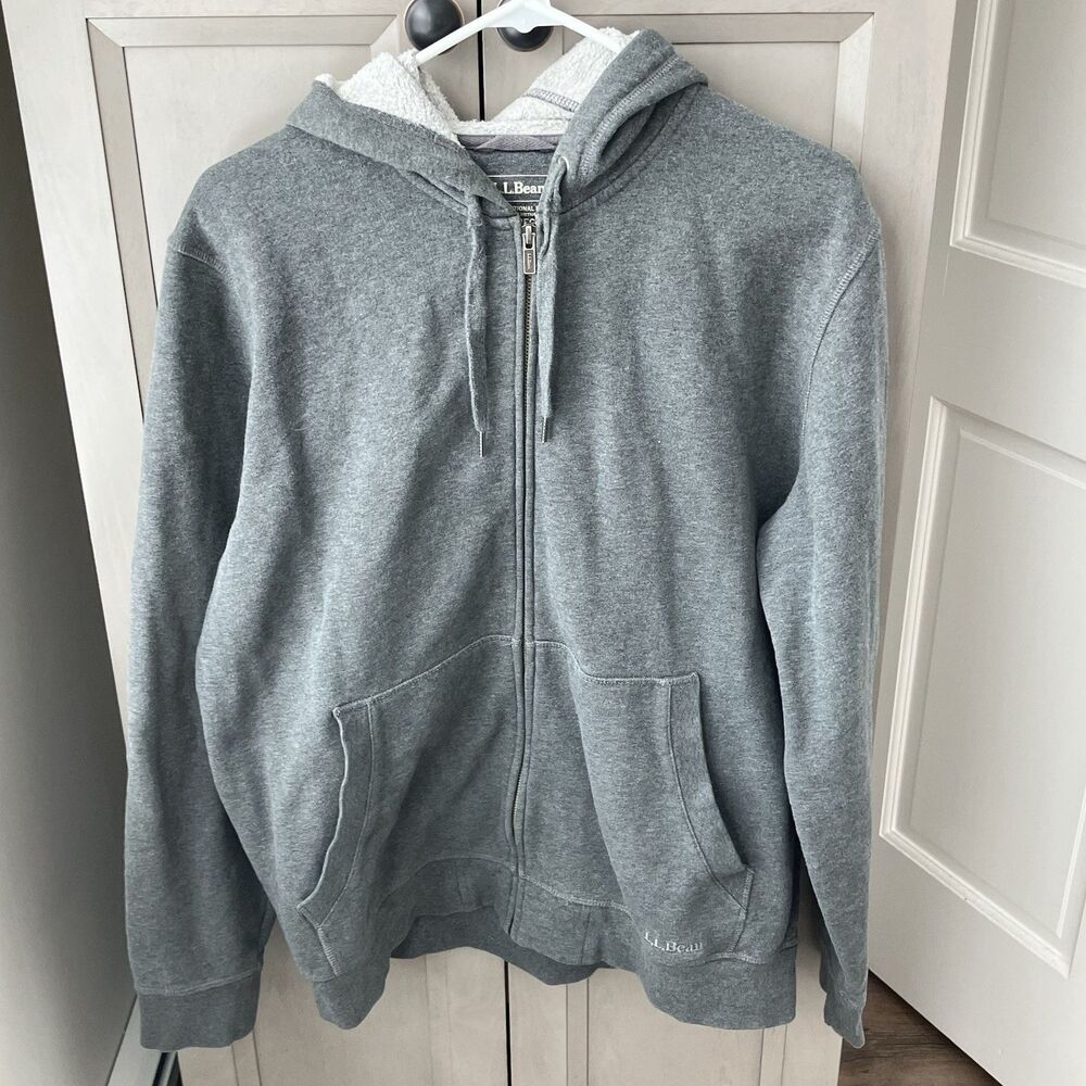 L.L. Bean Full Zip Hoodie Men’s Size Medium Traditional Fit Gray 511144